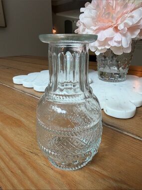 Clear Textured Glass Vase Bud vase boho